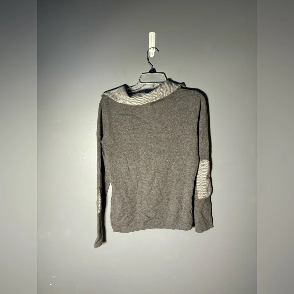 Fabiana Filippi Wool Cashmere Silk Blend Elbow Patch Sweater Size Large